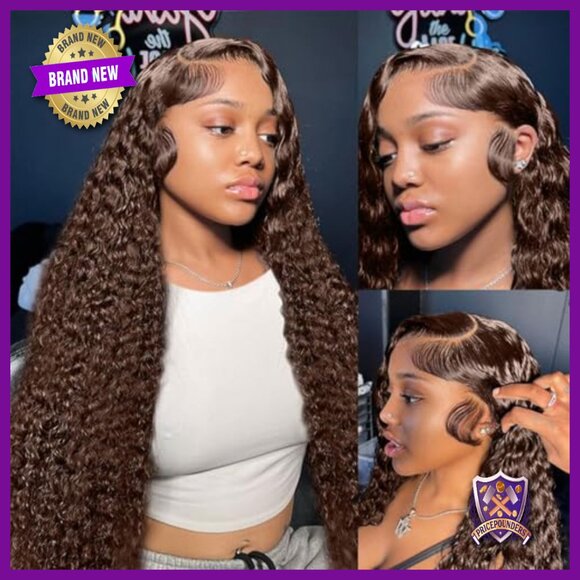 13x6 HD Lace Front Wig 180% Density Deep Wave Human Hair 24 Inch main image 6